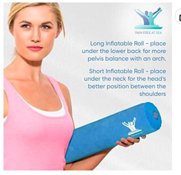 Posture Therapy Long and Short INFLATABLE ROLLS/Towel and Blue STRAP/Yoga Belt Bundle - Image 11
