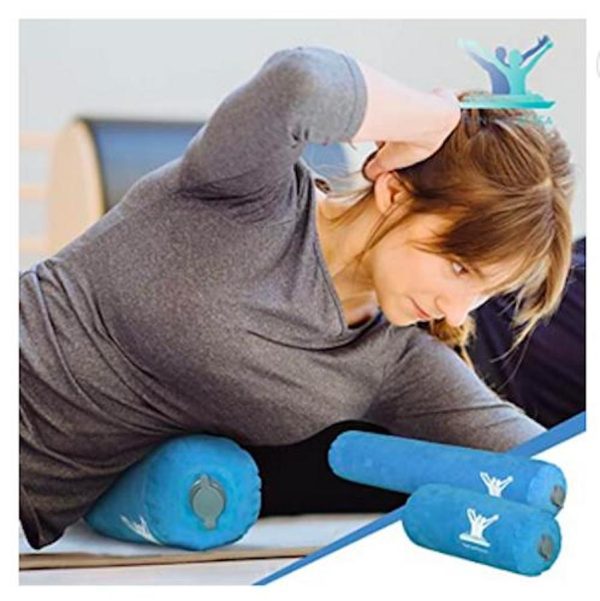 Posture Therapy Long and Short INFLATABLE ROLLS/Towel and Blue STRAP/Yoga Belt Bundle - Image 6