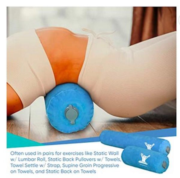 Posture Therapy Long and Short INFLATABLE ROLLS/Towel and Blue STRAP/Yoga Belt Bundle - Image 10