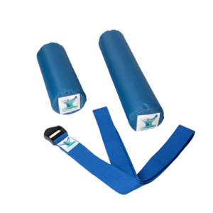 Posture Therapy Long and Short FOAM ROLLS/Towel and BLUE STRAP/Yoga Belt Bundle
