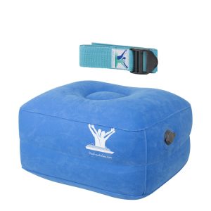 Posture Therapy Small INFLATABLE Block and Aqua STRAP/Yoga Belt Bundle