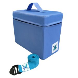 Posture Therapy Small FOAM Block and Aqua STRAP/Yoga Belt Bundle